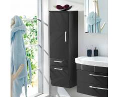 Badezimmer Hochschrank in Hochglanz Anthrazit 40 cm breit