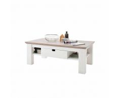 Wohnzimmer Couchtisch in Weiß Taupe Kiefer