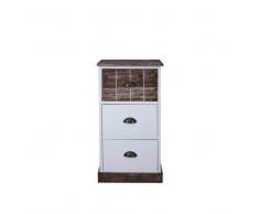 Schubladenkommode in Weiß Braun Shabby Chic Design