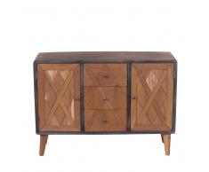 Retro Sideboard aus Teak Massivholz Stahl