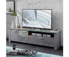 TV Board in Grau Bunt modern