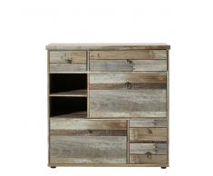 Garderoben Schuhschrank in Grau Treibholz Dekor Shabby Chic