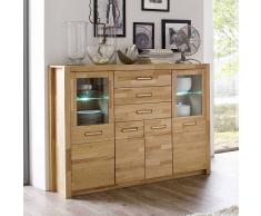 Highboard Vitrine aus Wildeiche geölt