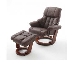 Ledersessel mit Relaxfunktion Braun (2-teilig)