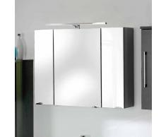 3D Spiegelschrank in Anthrazit mit Licht