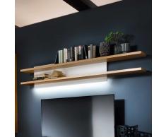 Design Wandboard in Weiß Eiche furniert LED Beleuchtung