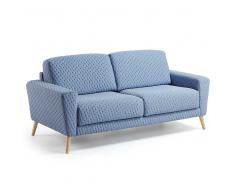 3 Sitzer Sofa in Hellblau Webstoff modern