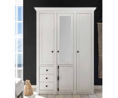 Schlafzimmer Kleiderschrank im Landhausstil Weiß Spiegel