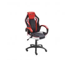 Bürostuhl in Schwarz Rot Racer Design