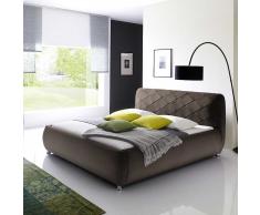 Komfortbett in Braun Stoff