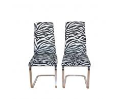 Freischwinger im Zebra Look Stoff (2er Set)