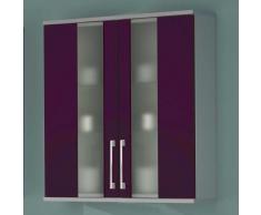Badezimmer-Hängeschrank mit lila Glasfront