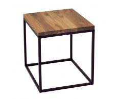 Loft Beistelltisch aus Asteiche Massivholz Metall Schwarz
