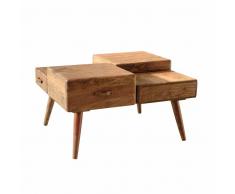 Wohnzimmer Couchtisch aus Akazie Massivholz 70 cm