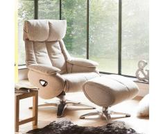 Relax Fernsehsessel in Beige Stoff Hocker (2-teilig)