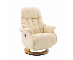 Relaxsessel in Creme Weiß mechanisch verstellbar
