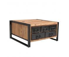 Truhentisch im Industriedesign Sheesham Massivholz