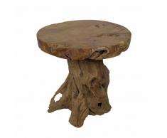 Runder Esstisch aus Teak Wurzelholz 70 cm breit
