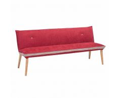 Polsterbank in Rot Beige Webstoff