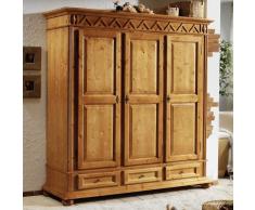Schlafzimmer Kleiderschrank aus Fichte Massivholz antik lackiert