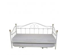 Sofabett in Weiß Metall Auszug