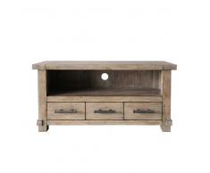 TV Board aus Kiefer Recyclingholz 120 cm