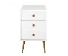Kommode im Retro Design Weiß Eiche