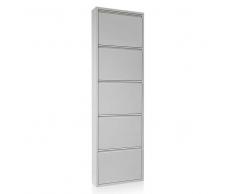Schuhschrank in Silber Stahl Klappen