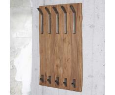 Baumkanten Garderobe aus Akazie Massivholz 100 cm hoch