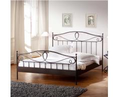 Metallbett in Graubraun