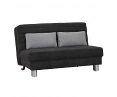 Schlafcouch in Schwarz Grau Stoff Metall