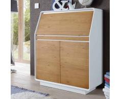 Schreibsekretär mit Eiche furniert Weiß 90 cm