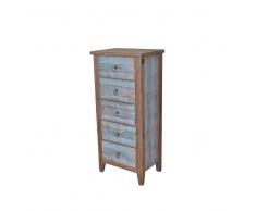 Shabby Chic Kommode in Blau Holz 5 Schubladen