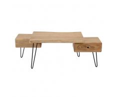 Design Couchtisch aus Akazie Massivholz Metall