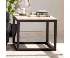 Wohnzimmer Couchtisch in Beige Schwarz Marmor