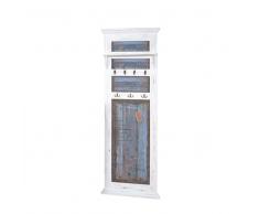 Vintage Garderobe in Blau Weiß massiv