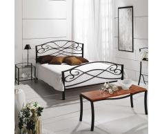 Metallbett in Braun Landhaus