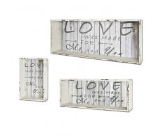 Hängeregal Set im Shabby Chic Design Weiß (3-teilig)