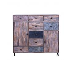 Apothekerkommode aus Teak Massivholz Vintage Look