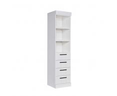 Massivholz Hochschrank in Weiß Kiefer