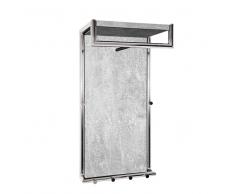 Wandgarderobe in Beton Grau Hutablage