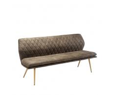 Sofabank in Beige Stoff Metall Eiche lackiert