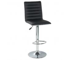 Barhocker mit schwarzem Polster Höhenverstellbar (2er Set)