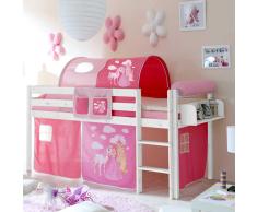 Prinzessinbett mit Vorhang und Tunnel halbhoch