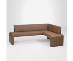 Esszimmer Polstereckbank aus Kunstleder Braun