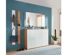 Garderobenset in Weiß und Eiche modern (4-teilig)