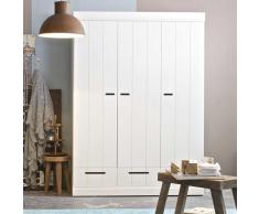 Kleiderschrank in Weiß Kiefer massiv