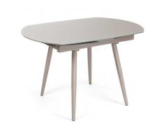 Küchentisch mit ausziehbarer Glasplatte oval