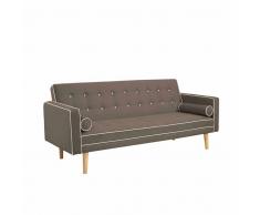 Bettcouch in Braun Webstoff Armlehnen