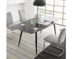 Esstisch aus Glas Anthrazit Metall